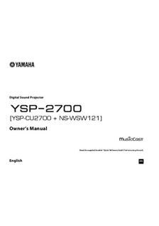 Yamaha YSP 2700 manual. Camera Instructions.